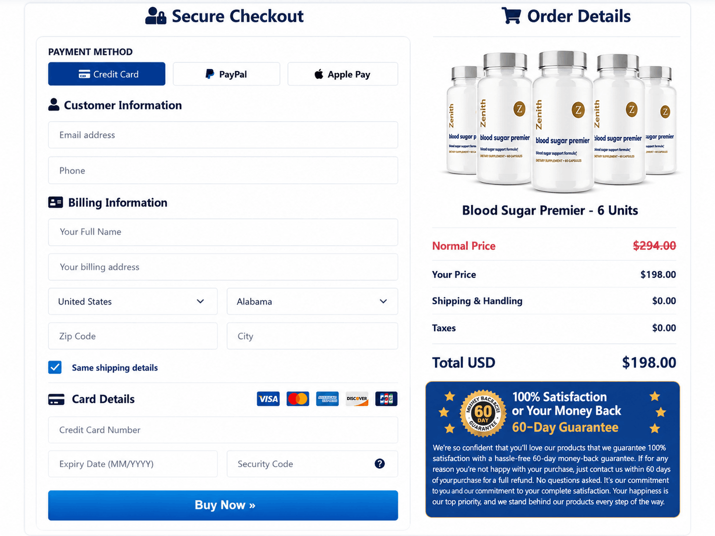Nerve Alive Checkout page